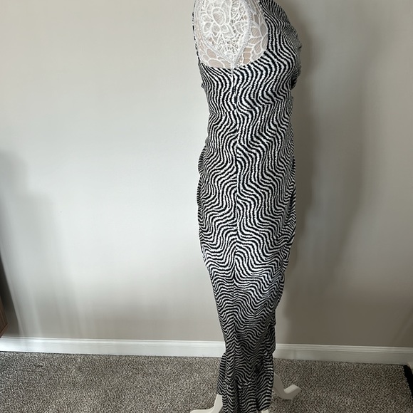 CINQ A SEPT -NWOT- Christel Dress in Ivory/Navy - Picture 8 of 14